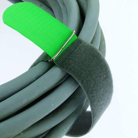 80 cm x 50 mm FUK resealable Velcro cable ties with metal eyelet - cable Velcro tape 800 mm reusable, green