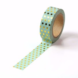 CIAIJE - Cinta Washi con puntos de papel de aluminio, 15 mm x 10 m, suministros de manualidades para álbumes de recortes y proyectos decorativos de bricolaje