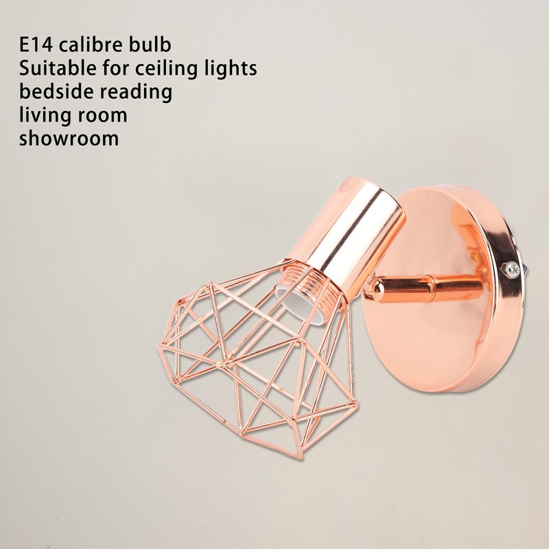 Swing Arm Wall Lamp 350 Degree Rotary Cage Shade Iron