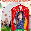 Yuntau Wooden Tabletop Puppet Theater with Curtains, Puppet Show Stage,