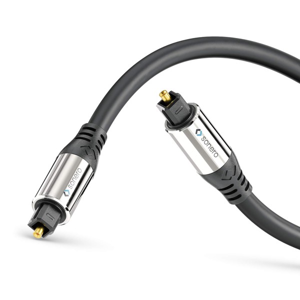 Sonero Premium Optical Toslink Cable 1.00 m Gold-Plated Contacts Black