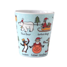 Tyrrell Katz Kids Farm Printed Beaker in Blue - Dishwasher Safe Children’s Drinking Cup Everyday Melamine Tableware - 8 x 7 cm