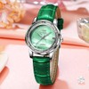 Ladies Analog Watch with Shell Face, Calendar, Stylish Embossed Leather