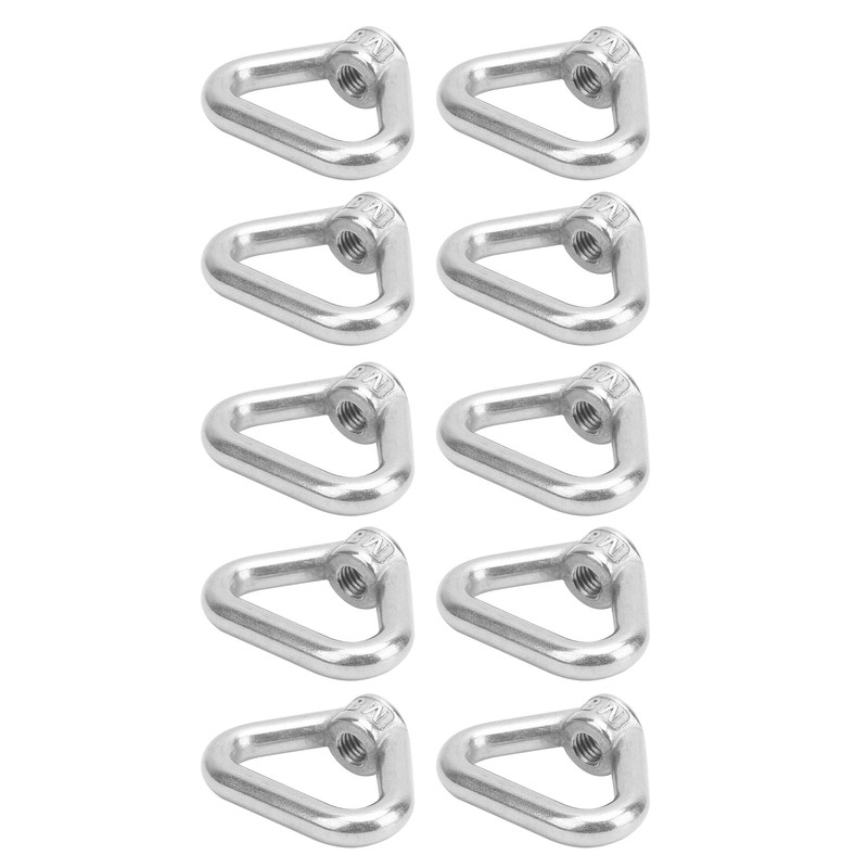 10pcs Silver Screw Nut 304 Stainless Steel Triangle Ring Nut