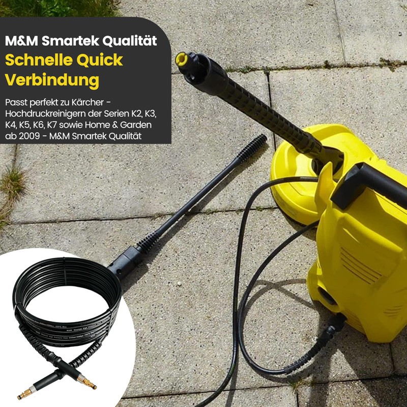 M&M Smartek High Pressure Hose for Pressure Washers Quick Connect