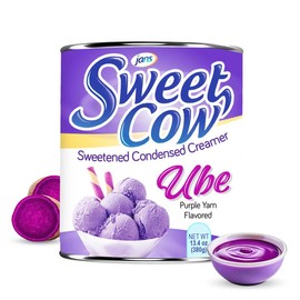 Jans Sweet Cow Ube Condensed Milk, 13.40 oz Sweetened Condensed Creamer - Specification: pack of 12