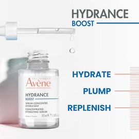 Eau Thermale Avene Hydrance Boost Concentrated Hydrating Serum, 48 Hour Hydration, Hyaluronic Acid, 1.0 fl.oz.