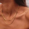Zard 18K Gold Herringbone Rope Double Chain Layered Necklace