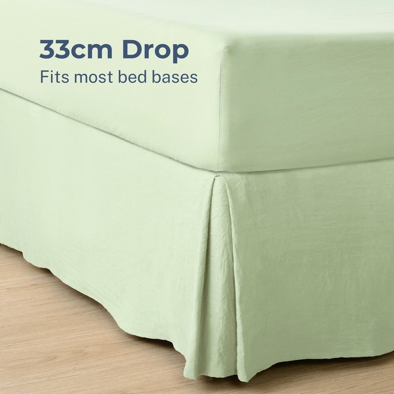 Dreamaker King Single Fully Fitted Microfibre Pleated Valance, 33cm Drop