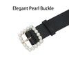 CT COTIM COYIN Women's Elegant Pearl Buckle Leather Belts for