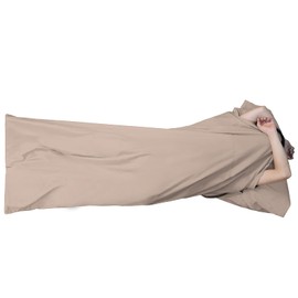 QUINTRA Liner Ultra Light Bags Cotton Sleeping for Camping & Hiking Outdoor Water Conditioner Tablets, khaki, One Size