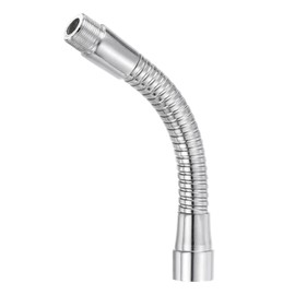 PATIKIL 6 Inch Microphone Gooseneck 5/8-27 Thread Metal Universal Hose Flexible Arm Gooseneck Pipe Extension for Multifunction DIY Silver Tone