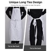 Morwealth Set of 4 Cooking Apron Sets, White Kitchen Apron