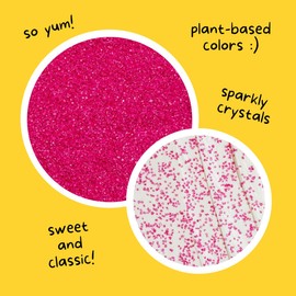 Supernatural Twinkles Sprinkles, Hot Pink Sanding Sugar, Plant-Based Color, Vegan, 3oz, Made in USA