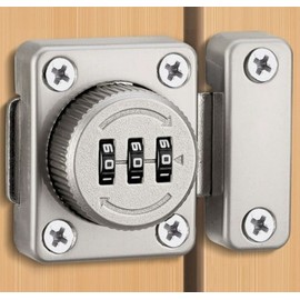 Security Latch & Door Bolt (Number Lock, Silver) DP72990 2ea