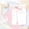 Whaline 25 Packs Pink Bow Baby Shower Invitations with Envelopes