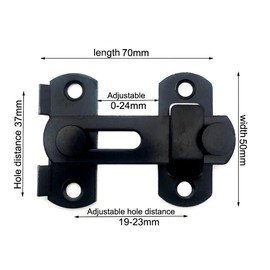 Sliding Sliding Door Locks for Barn Door Locks, Bathroom Door Locks Outdoor Garden Small Door Locks (Black)