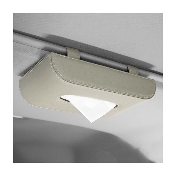 Sylvil Car Tissue Holder, Leather Sun Visor Napkin Dispenser, Rectangular