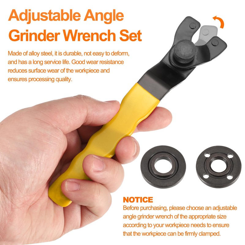 sourcing map Angle Grinder Wrench 0.4"-1.6"(10-40mm) Range Universal Adjustable Lock