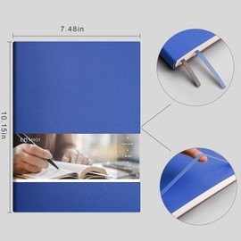 EMSHOI B5 Notebook Bullet Dotted Journal - 19 x 25 cm Large Leather Notepad with Sticky Notes, 192 Numbered Pages, 100gsm Dot Grid Paper, Softcover, for Women Men Drawing Work - Blue