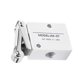 Pneumatic Roller Lever Mechanical Valve 2 Position 3 Way Metal 1/4 PT Thread Air Control Valve 6.69 x 2.2 Inch