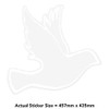 Large 460mm 'Dove' Clear Static Window Cling Sticker/Decal (White) (WC00012531)