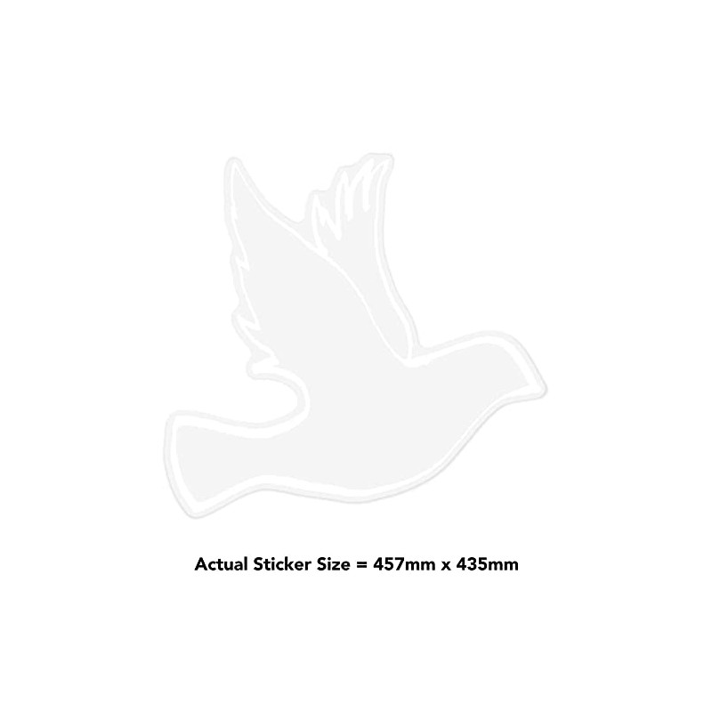Large 460mm 'Dove' Clear Static Window Cling Sticker/Decal (White) (WC00012531)