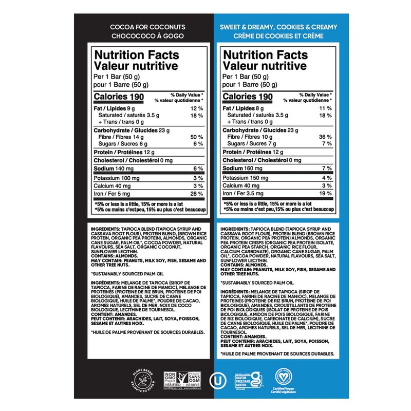 TRUBAR Vegan Protein Bar Cocoa For Coconuts and Cookies and