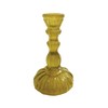 Creative Co-Op Tall Embossed Reclaimed Glass Taper Holder, Chartreuse