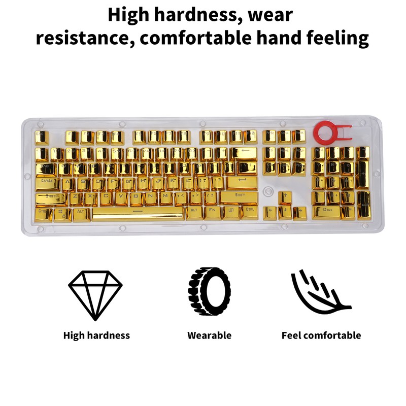 104Pcs Keycaps Metallic Durable Stable TwoTone Translucent Backlit Mechanical Keyboard