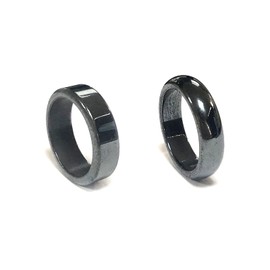 2 anillos magnéticos punk de hematita para parejas, piedras negras, equilibrio de ansiedad, absorben la energía negativa y se rompen para mujeres y hombres, Metal, Aleación.