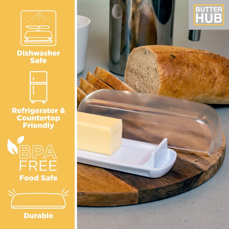 Butter Hub Butter Dish with Lid, Butter Keeper for Countertop,