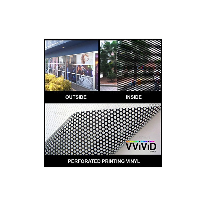 VViViD One-Way Perforated Vinyl Privacy Window Film Adhesive Glass Wrap