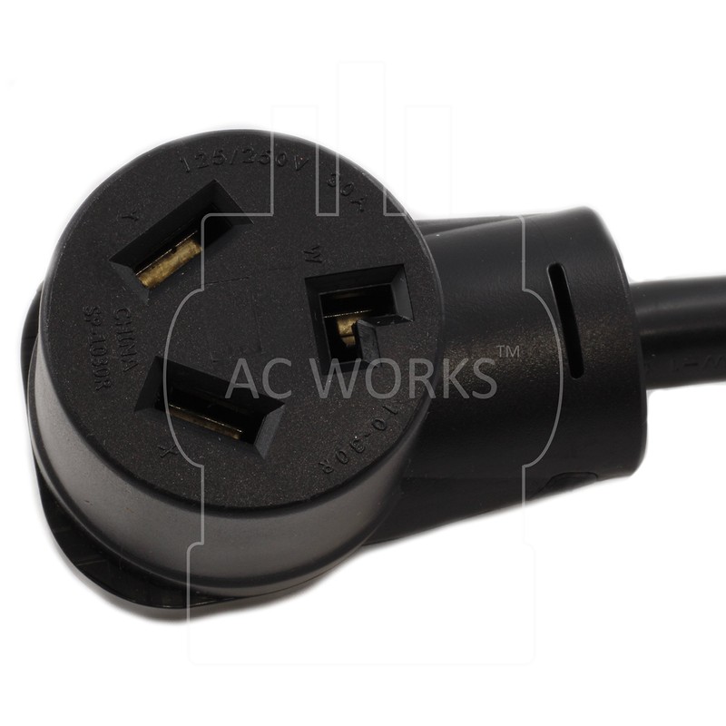 AC WORKS 30 Amp 4-Prong Dryer Wall Outlet Adapter (To