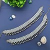 Efulgenz Indian Bollywood Crystal Faux Pearl Wedding Bridal Anklet Pair