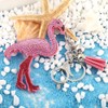 Flamingo Keychain, Elegant Crystal Key Chain Ring WithTassel Flamingo Keyring