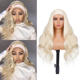 Rostationa 613 Blonde Headband Wig Human Hair Body Wave 14 Inches Human Hair Headband wig None Lace Front Wigs for Black Women 150% Density (#613,BD,14Inch)