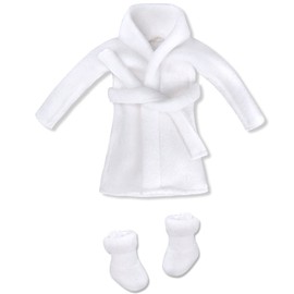 E-TING Santa Clothing Bathrobe Christmas Accessories for elf Doll (White Bathrobe)