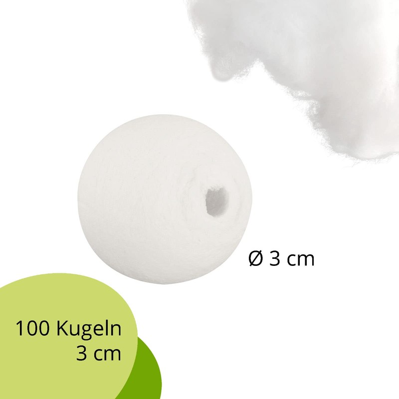 MCE-Commerce A0010302 Cotton Balls 30 mm Pack of 100 Cellulose