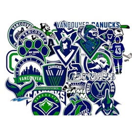 25 PCS Vancouver American Hockey Canucks Stickers for Water Bottle, Laptop, Bicycle, Computer, Motorcycle, Travel Case, Car Decal Decoration Sticker
