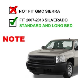 G-PLUS Fender Flares, Fit 2007-2013 Chevy Silverado 1500/2007-2014 Silverado 2500HD 3500HD, 78.0"/97.6" Long Bed(Fit 2007 Silverado new body style only, Not fit dually models)[Not Fit Gmc Sierra]