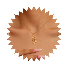 Xduargs Boho Blume Anhänger Halskette Gold Blume Y Lariat Halskette Vintage Cluster Blume Choker Halskette Minimalistischen Stern Blume Kette Halskette Schmuck Für Frauen