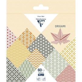 Clairefontaine 95636C - Pack of 16 Sheets of Origami Paper 70 g/m², 15 x 15 cm, Autumn, 1 Pack