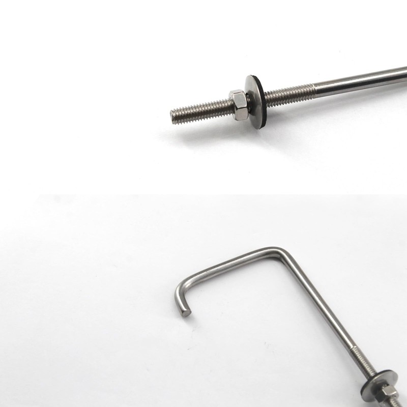 (8 Pieces) M6x35x80mm 304 Stainless Steel Screw Hook with Nuts