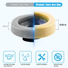 MENNTY Toilet Wax Ring 2 Pack, Wax Ring for Toilet Base with Polyethylene Flange for 3 Inch or 4 Inch Floor-Mounted Toilet Drain Pipe