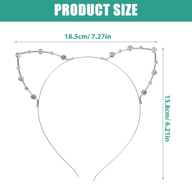 Rosenice Cat Ear Headband with Rhinestones For Masquerade Party, Christmas