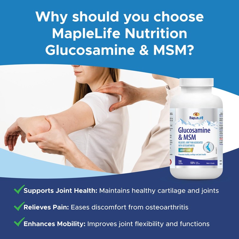 MapleLife Glucosamine Plus Msm 1000mg - 200 capsules