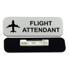 Flight Attendant 1 x 3" Name Tag/Badge, Silver, (3 Pack)