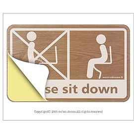Sitting On A Toilet Sticker A Good Marx ~.( Wood Tone) Toilet Sticker Urination Banned Sit Sit Manners Clean Seal meiヴruattoho-mu