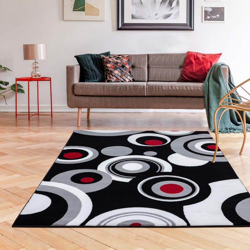 LUXE WEAVERS Geometric Black 8x10 Area Rug